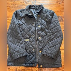 Ralph Lauren Black Barn Jacket with  Corduroy Collar